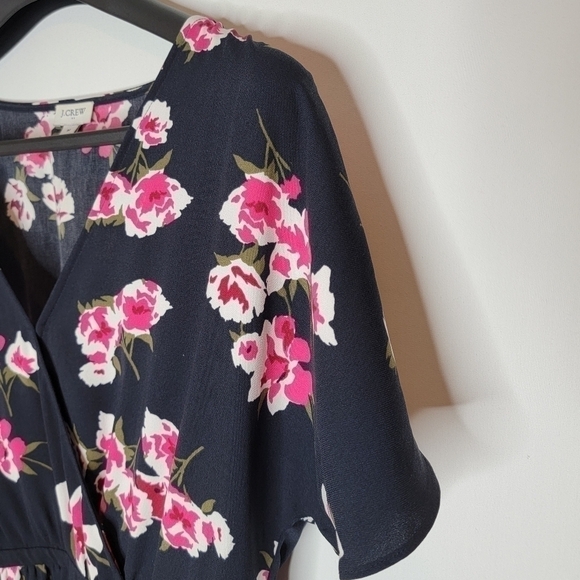 J. CREW Blue Floral Ruffle Wrap Dress - Picture 8 of 16